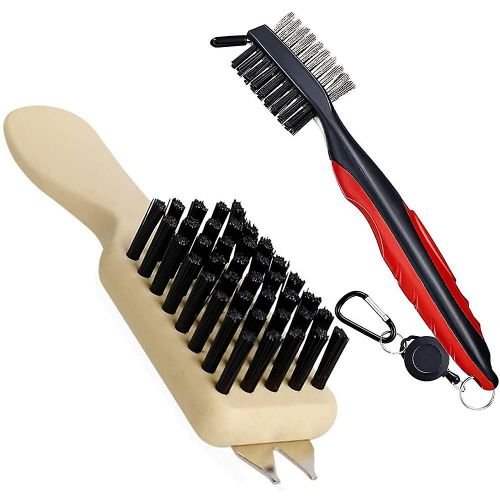 2 Pcs Durable Golf Shoes Brush Cleaner And Golf Club Groove Cleaner Brush For Golf Club Cleaning Ac