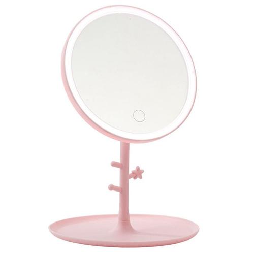 Miroir De Maquillage Led Avec Chargeur Usb, Lampe De Bureau Portable Pour Filles 