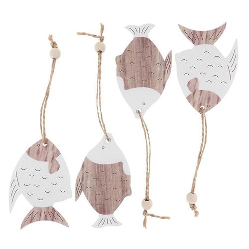 Graffiti Style Fish Shaped Hanging Pendants Wooden Decor Festival Ornament Diy Craft For Home Bar H