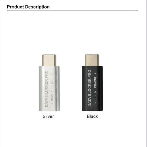 2PCS USB Type-C Data Blocker USB-C Juice Jack Adapter Support Quick Charge(50V/5A) Stop Data Theft