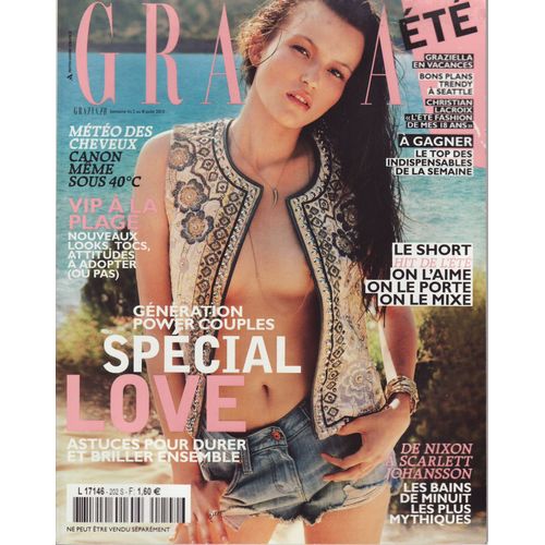 Grazia (Pocket) / 02-08-2013 N°202 : Kate Moss (4p) - Aluna Francis (1p) - Joseph Dirand (1p) - Stromae (2p) - Denise Richards (2p) - Doria Tillier (1p)