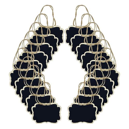 36pcs Mini Signs, Hanging Wooden Chalkboard Tags, Double-Sided Message Board With Hanging String