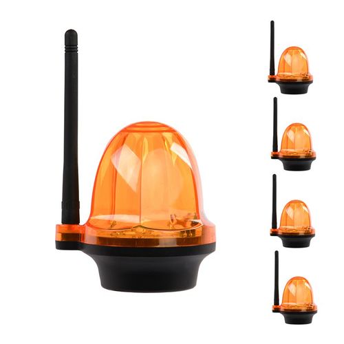 Pack de 5 Feu clignotant portail et garage 12 24 220V, LED d’alarme YET6139 sans fil Orange lumière stroboscopique porte de garage, portail, volets