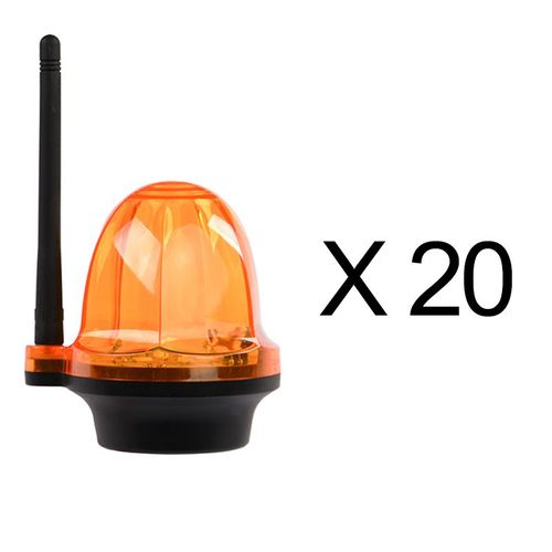 Pack de 20 Feu clignotant portail et garage 12 24 220V, LED d’alarme YET6139 sans fil Orange lumière stroboscopique porte de garage, portail, volets
