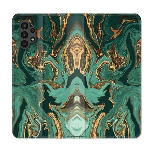 Housse Cuir Portefeuille Pour Samsung Galaxy A13 4g Texture Marbre Vert