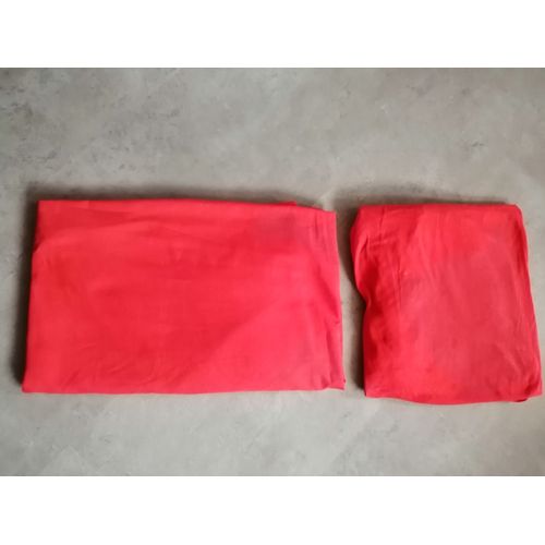 Lot De 2 Draps Housse Rouge Pour Lit 1 Personne