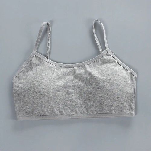 Soutien-Gorge Sans Fil Pour Jeunes Filles,Sous-Vêtements Solides Pour Adolescentes,Sous-Vêtements D'entraînement Sportif Pour Enfants,3 Pièces - Type 1pc Gray-One Size(8-16y)