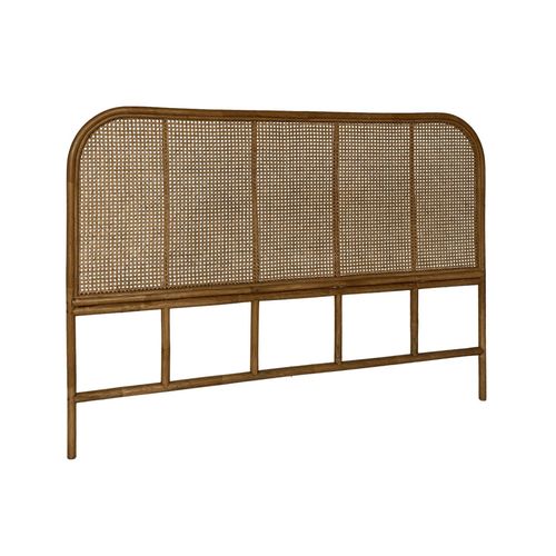 Tête De Lit En Rotin Foncé Et Cannage, 160cm