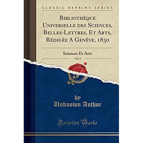 Author, U: Bibliothèque Universelle Des Sciences, Belles-Let