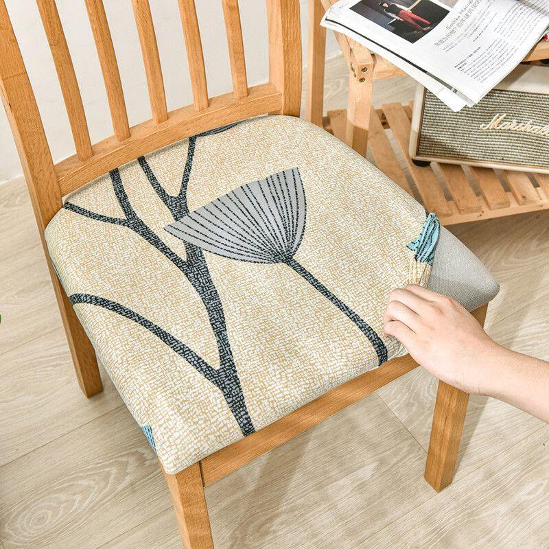 Housse de coussin pour siège de chaise carrée géométrique, avec fond  élastique, amovible, pour salon, salle à manger