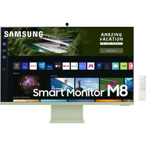 Samsung S32BM80GUU - M8 Series - écran LED - Intelligent - 32" - 3840 x 2160 4K @ 60 Hz - VA - 400 cd/m² - 3000:1 - HDR10, HDR10+ - 4 ms - Micro HDMI, USB-C - haut-parleurs - vert