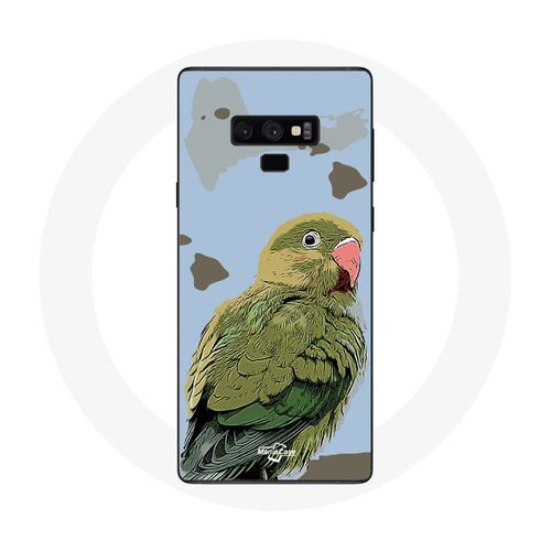 Coque Pour Samsung Galaxy Note 9 Perruches Oiseaux Vert