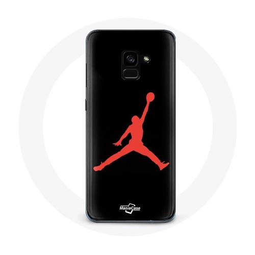 Coque Pour Samsung Galaxy A8 Plus Michael Jordan Logo Rouge