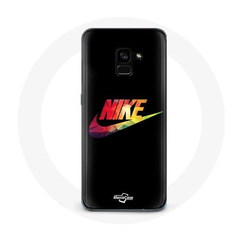 Coque Pour Samsung Galaxy A8 Plus Nike Logo Couleur Fond Noir