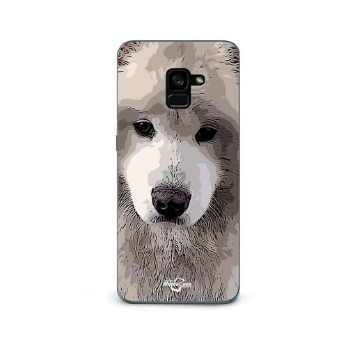 Coque Pour Samsung Galaxy A8 Plus Samoyède Gris Race De Chiens