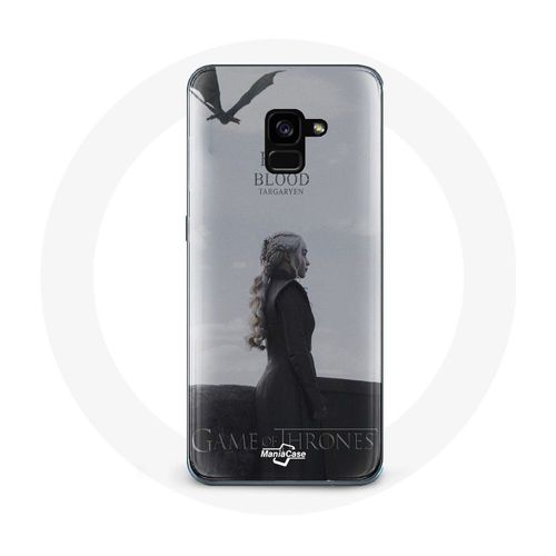 Coque Pour Samsung Galaxy A8 Plus Game Of Thrones Saison 8 Daenerys Targaryen Feu Et Sang Le Trône De Fer Logo Gris