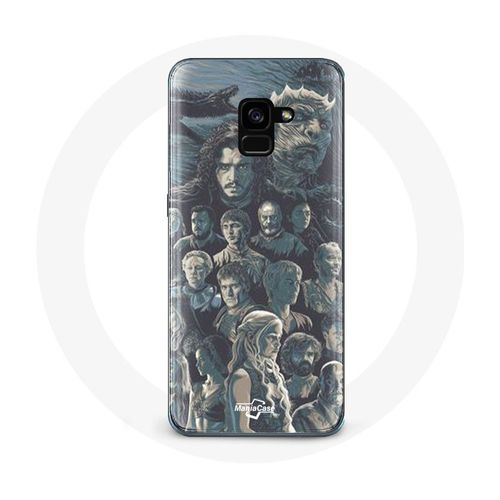 Coque Pour Samsung Galaxy A8 Plus Game Of Thrones Saison 8 Le Trône De Fer Affiche Personnages Fond Gris