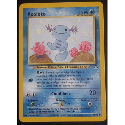 Carte Pokémon Axoloto 71/75 - Néo Discovery Wizards (Fr)