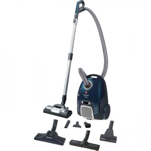 Aspirateur Robot HOOVER TX60PET traîneau avec sac - 3,5 L - 4A++ - 62 dB - 4 brosses - Ultra-maniable 360° - Bleu