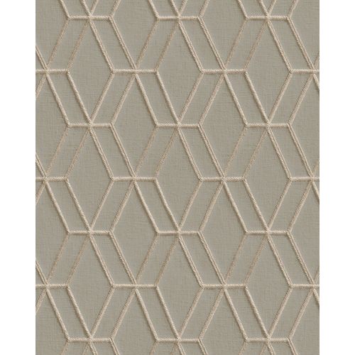 Papier peint à motifs graphiques Profhome DE120064-DI papier peint intissé gaufré à chaud gaufré avec un motif de losanges brillant gris argent 5,33 m2