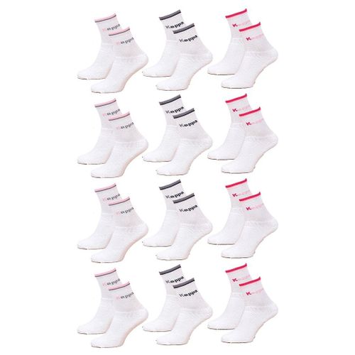 Chaussettes Femme Kappa Modèle Tennis -Assortiment Modèles Photos Selon Arrivages- Pack De 12 Paires Tennis Blanches