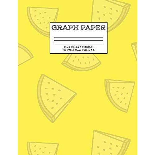 Graph Paper: Notebook Water Melon Fruit Yellow Cute Pattern Cover Graphing Paper Composition Book Cute Pattern Cover Graphing Paper