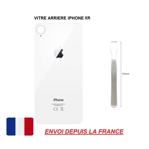 Vitre Arrière Compatible Iphone Xr 6.1 Blanc Qualité Origine En Verre, Coque Cache Batterie Adhésif, Spatule.