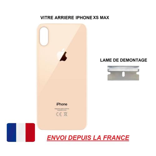 Vitre Arrière Compatible Iphone Xs Max 6.5 Or En Verre, Coque Cache Batterie Adhésif, Lame