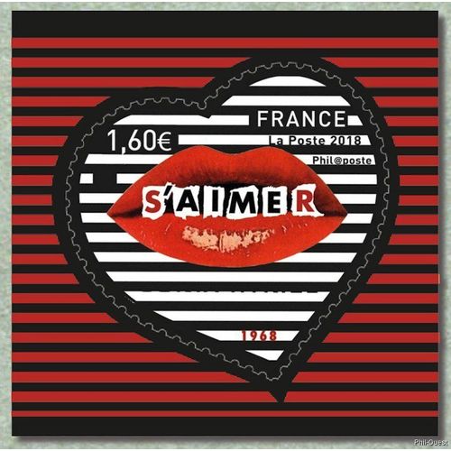 France 2018, Très Beau Timbre Neuf** Luxe Yvert 1515, Pour La Saint Valentin, Le Coeur « Sonia Rykiel - Paris S'aimer » Auto-Adhésif.