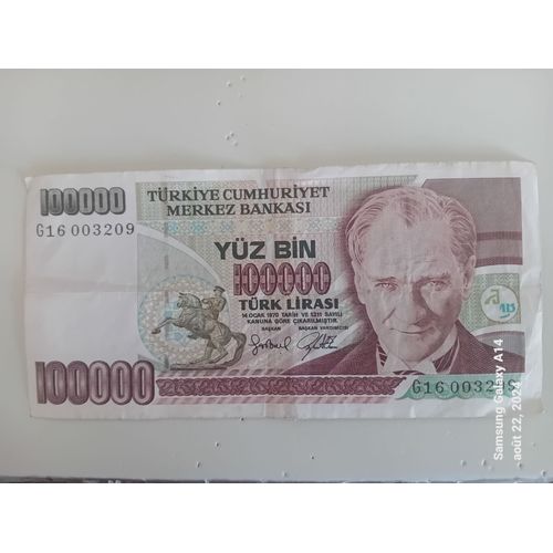 Billet 100000 Türk Lirasi 1970