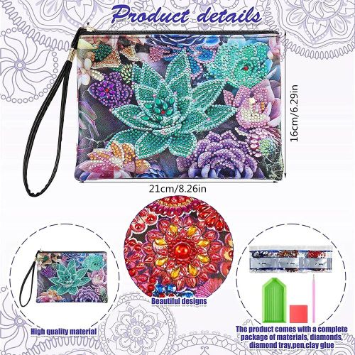 Sacs Jobags En Cuir Pour Femmes,Spéciale Pour Peinture Diamant,Sac De Rangement Pour Broderie Diamant,Portefeuille Bricolage,Hibou,Papillon,Fleur - Type Bd 10