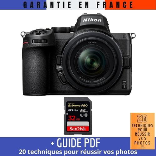 Nikon Z5 + Z 24-50mm f/4-6.3 + 1 SanDisk 32GB Extreme PRO UHS-II SDXC 300 MB/s + Guide PDF ""20 TECHNIQUES POUR RÉUSSIR VOS PHOTOS""