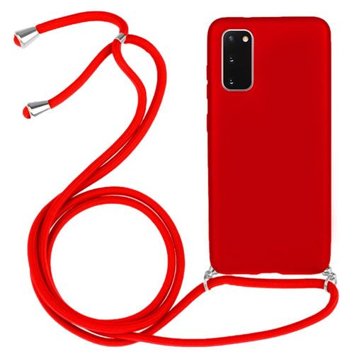 Coque Bandoulière Pour Samsung S20 (6.2'') Rouge Mince Anti-Rayure Anti-Choc Protection Silicone