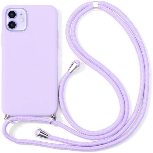 Coque Cordon De Serrage Pour Iphone 11 (6.1'') Violet Anti-Rayure Souple Couleur Unie Protection Silicone