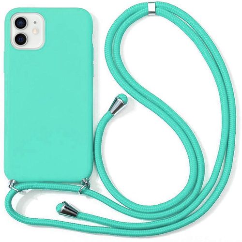 Coque Chaîne De Portable Pour Iphone 11 (6.1'') Turquoise Anti-Rayure Souple Couleur Unie Protection Silicone