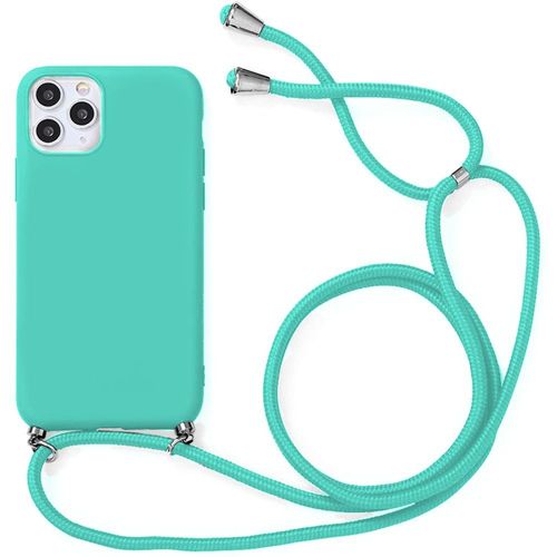 Coque Bandoulière Pour Iphone 11 Pro Max (6.5'') Turquoise Souple Anti-Choc Anti-Rayure Silicone