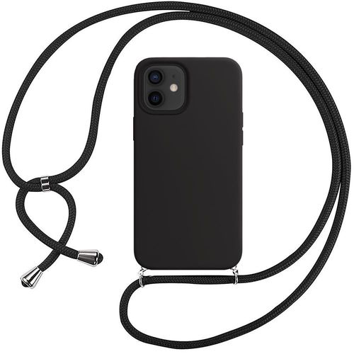 Coque Chaîne De Portable Pour Iphone 12 Mini (5.4'') Noir Couleur Unie Protection Souple Slim Silicone