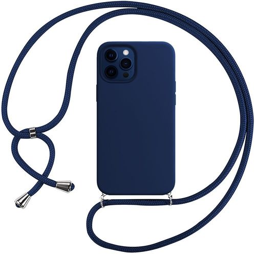 Coque Tour De Cou Universel Pour Iphone 12 Pro Max (6.7'') Bleu Marine Mince Silicone Anti-Rayure Souple