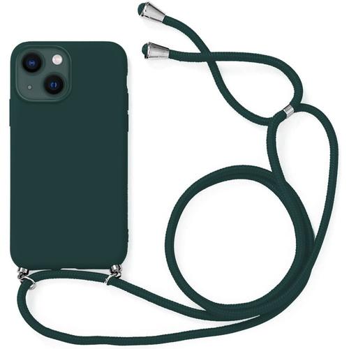 Coque Chaîne De Portable Pour Iphone 13 Mini (5.4'') Vert Nuit Souple Protection Anti-Rayure Silicone