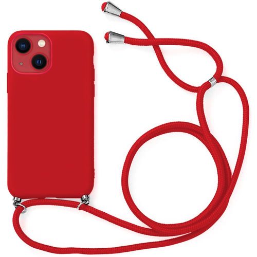 Coque Cordon De Serrage Pour Iphone 13 Mini (5.4'') Rouge Souple Protection Anti-Rayure Silicone