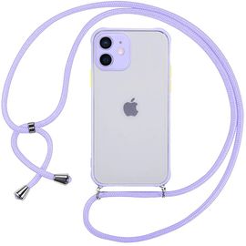 Coque Tour De Cou Universel Pour Iphone 11 (6.1'') Violet Rigide Dure Mat Protection Anti-Choc Couleur Vive