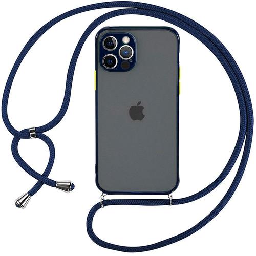 Coque Chaîne De Portable Pour Iphone 11 Pro Max (6.5'') Bleu Marine Couleur Vive Givrée Légère Semi-Transparente