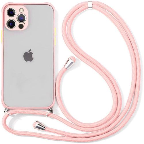 Coque Bandoulière Réglable Pour Iphone 11 Pro (5.8'') Rose Couleur Vive Givrée Dure Mince Légère