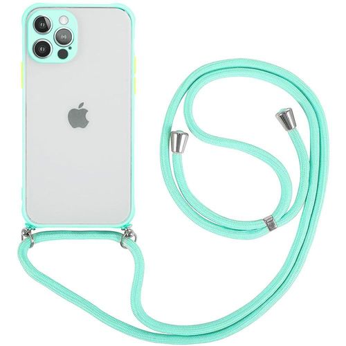 Coque Pour Iphone 12 Pro (6.1'') Protection Anti-Choc Slim Rigide Inclu Chaîne De Portable Turquoise