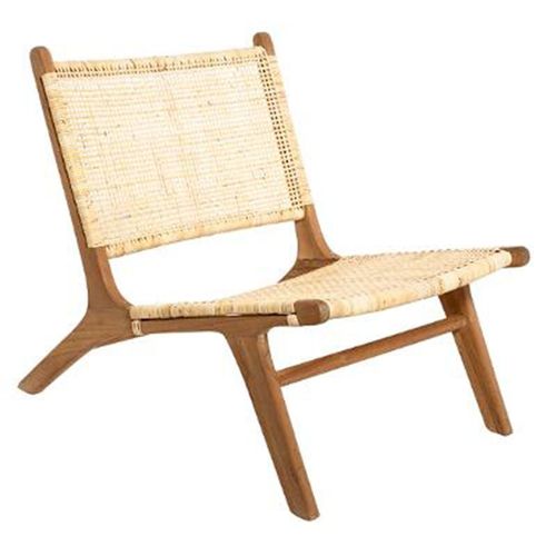 Fauteuil En Teck & Rotin "Timor" 80cm Naturel