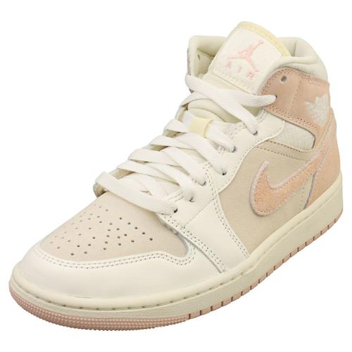 Nike Air Jordan 1 Mid Se Femme Baskets Crème