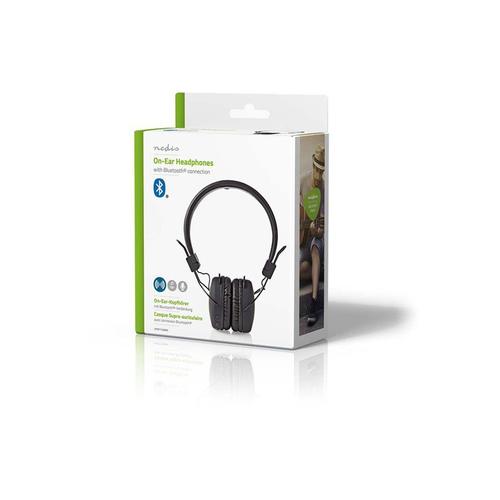 Nedis HPBT1100BK - Écouteurs avec micro - sur-oreille - Bluetooth - sans fil - jack 3,5mm - noir