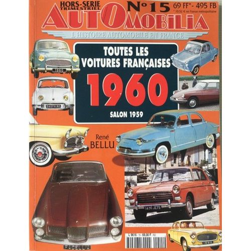 Revue Automobilia Hors Série N°15 Toutes Les Voitures Françaises 1960 - Salon 1959