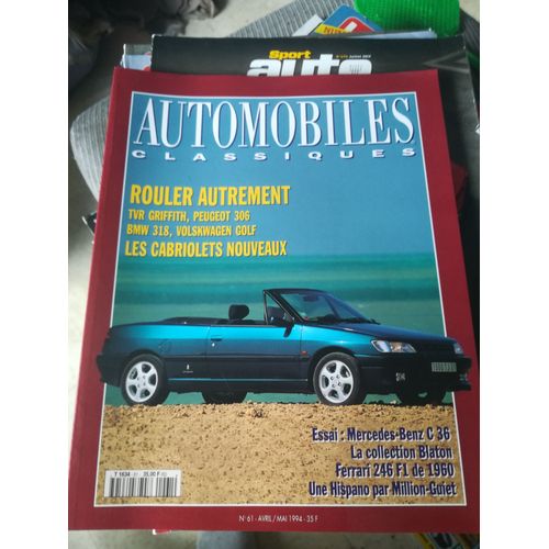 Automobiles Classiques 61 De 1994 Bmw Compact,Tvr Griffith 400,Peugeot 306 Cab,Golf Cab,Bmw 318,Hispano Suiza,Blaton,Mercedes C36 Amg,Ferrari 256 F1,Jaguar Type E