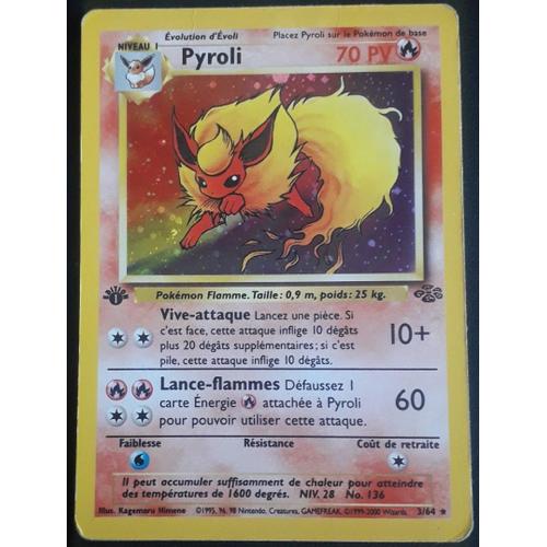 Carte Pokémon Pyroli 3/64 [Holo - Premiere Edition 1] - Jungle Wizards (Vf)